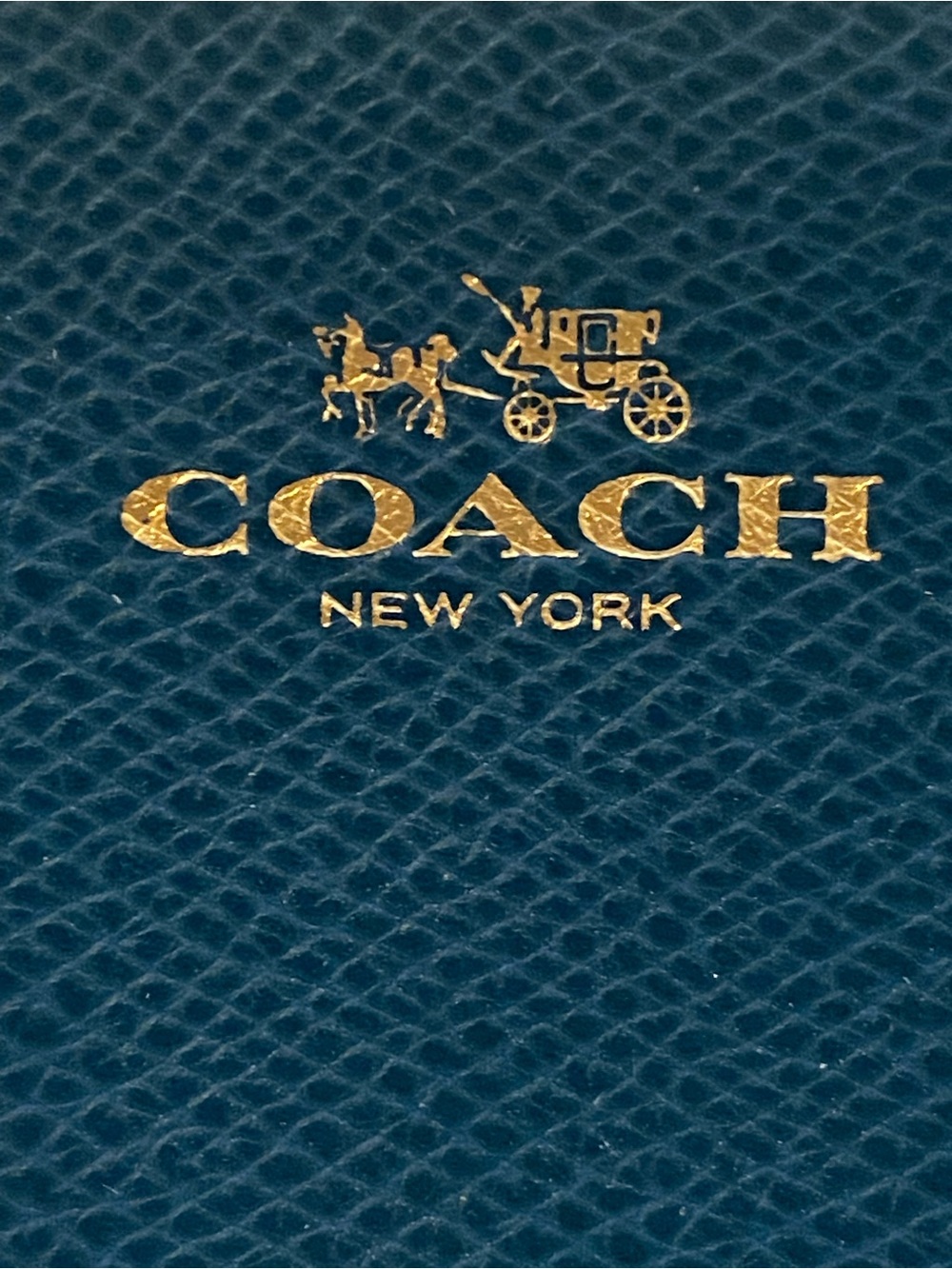 Coach Teal Leather Wristlet with Gold Logo - Picture 9 of 11